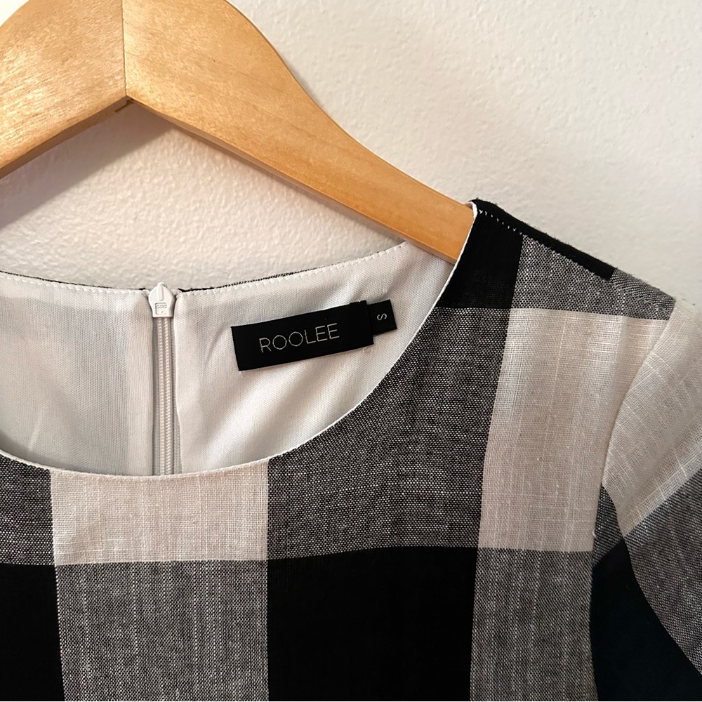 Roolee Black and White Plaid Midi Dress - Picture 4 of 9